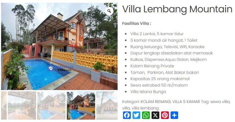 villa pemandangan gunung