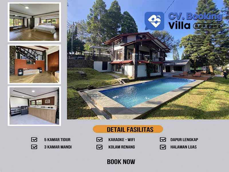 Villa untuk Gathering di Lembang, Lengkap dengan Alat BBQ